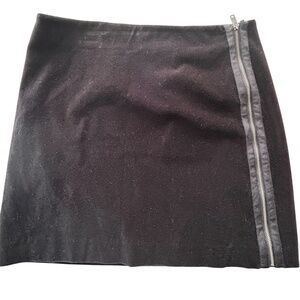 Black Velvety Short Skirt Full Zip Front, Lined DKNY Sz 12